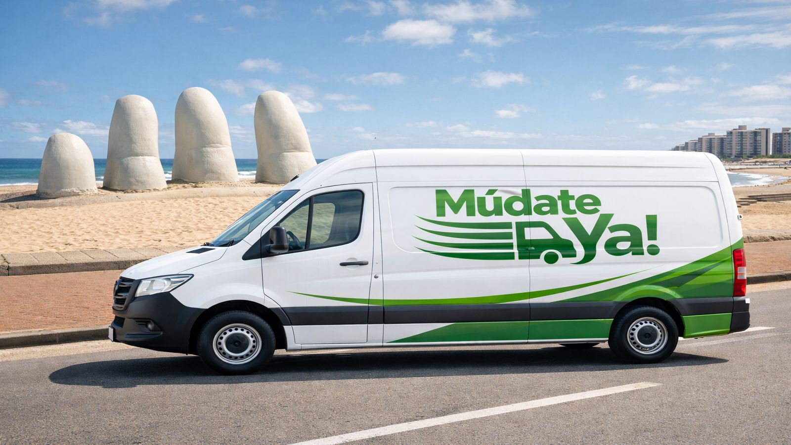 a photograph captures a white delivery van parked web compressed